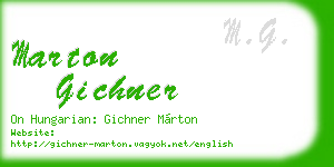 marton gichner business card